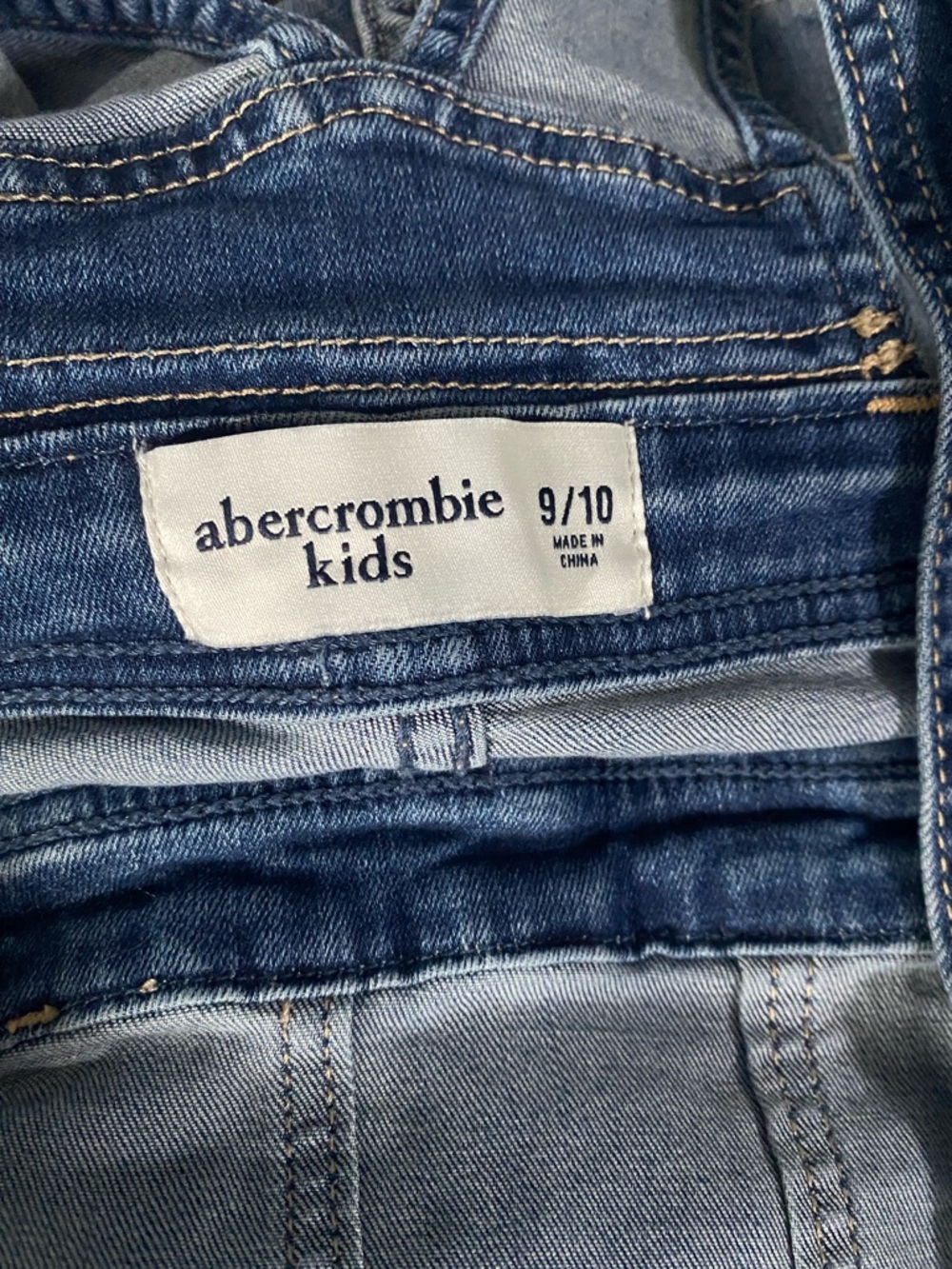 Abercrombie Kids Overalls Girls 9/10 Blue Jean Distressed Denim Classic Cowgirl - Picture 9 of 13